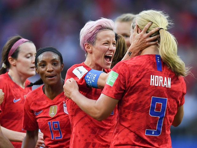 Das Frauenfußballnationalteam der USA bei der letzten WM in Reims 2019