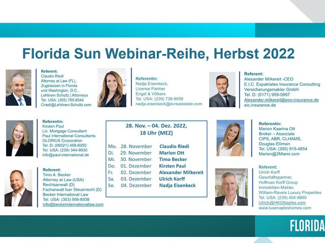 Die Florida-Sun-Webinare 2022