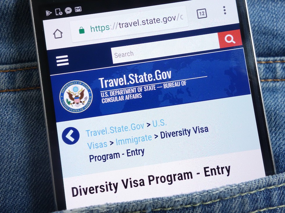 Website des US-Außenministeriums zum Diversity-Visa-Programm