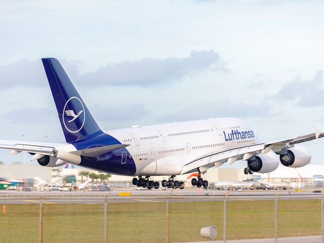 Lufthansa-Airbus-A380-Maschine, Miami